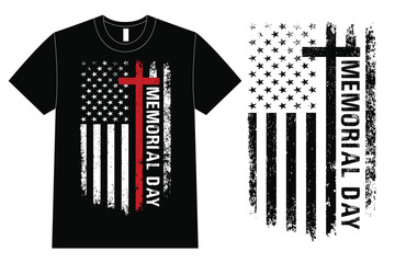 Memorial Day Flag Design. Christian Cross Flag Design