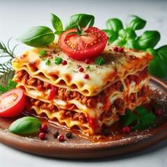 lasagna isolated on white background