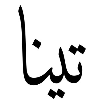 Tina Muslim Girls Name Sulus Font Arabic Calligraphy 