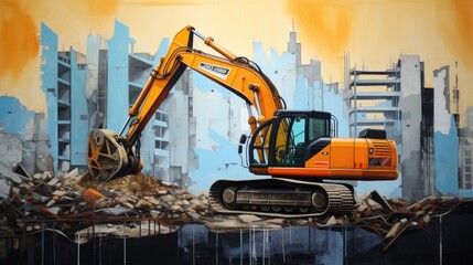 Witness the power and precision of heavy construction machinery with an excavator, a stalwart of the construction industry, adept at shaping landscapes and building foundations.