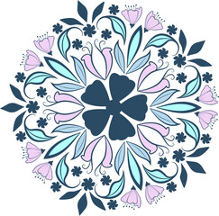 luxury round floral motif