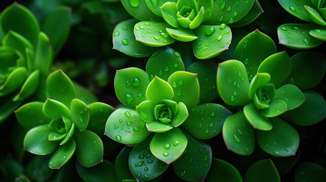 Close-up of succulent plants. Botanical background