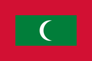 Maldives official flag wave isolated on png or transparent background. vector illustration.