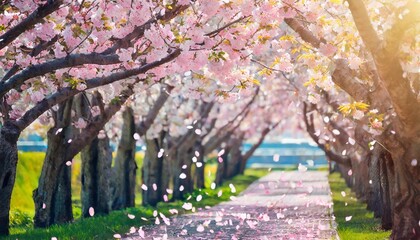 the wind blows sakura petals nice modern