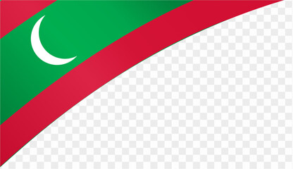 Maldives flag wave isolated on png or transparent background. vector illustration. - obrazy, fototapety, plakaty