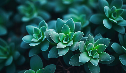 Close-up of succulent plants. Botanical background