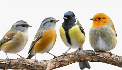 Fototapeta premium collection of european small birds png isolated on transparent background