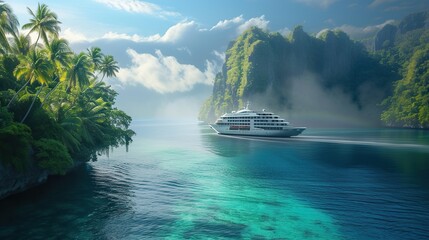 Island Stillness: The Stranded Cruise Ship as an Emblem of Unexpected Tranquility on a Small Island