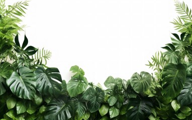 A Group of Green Plants on a White Background