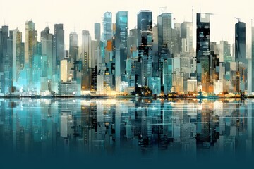Cityscape With a Large Body of Water