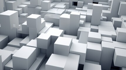 A Very Large Group of White Cubes in a Room