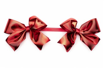 Red bow isolated on white background with clipping path. Full Depth of field. Focus stacking. Generative AI