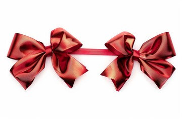 Fototapeta premium Red bow isolated on white background with clipping path. Full Depth of field. Focus stacking. Generative AI