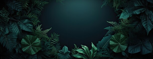 Fototapeta na wymiar A lush leaves background offers ample green copyspace, ideal for product presentations or invitation templates, inviting creativity and customization.