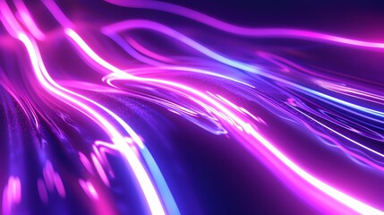 Ultraviolet abstract pink, violet curvy neon lines. wavy lines glowing in the dark. background, wallpaper, copy space.