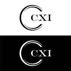  CXI logo. CXI set , C X I design. White CXI letter. CXI, C X I letter logo design. Initial letter CXI letter logo set, linked circle uppercase monogram logo. C X I letter logo vector design.