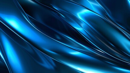 Obraz premium Abstract Metallic Blue Silk Waves Useful for Wallpaper or Background
