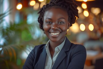 Smiling Woman in Business Suit