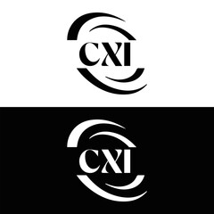  CXI logo. CXI set , C X I design. White CXI letter. CXI, C X I letter logo design. Initial letter CXI letter logo set, linked circle uppercase monogram logo. C X I letter logo vector design.