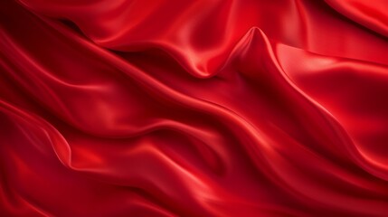 Obraz premium Luxurious Smooth and Glossy Red Silk Fabric Drapery. Useful for Wallpaper or Background