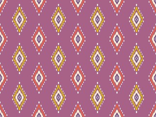 Fototapeta premium Ethnic ikat seamless pattern traditional design illustration for background carpet clothing and home decoration 