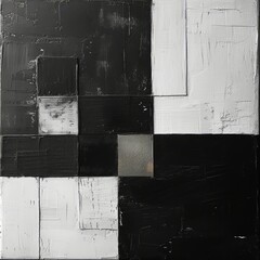 Black and White Squares Painting