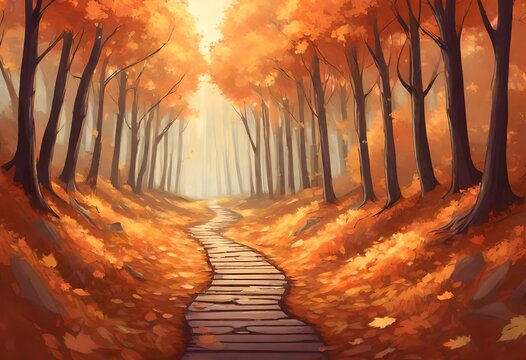 The path in the autumn forest