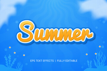 Summer font style editable text effect vector