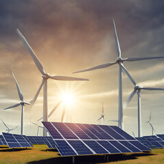 Renewable energy sources like solar panels and wind turbines - 1