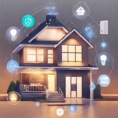 Smart home automation system controlling lights, temperature, and security - 1