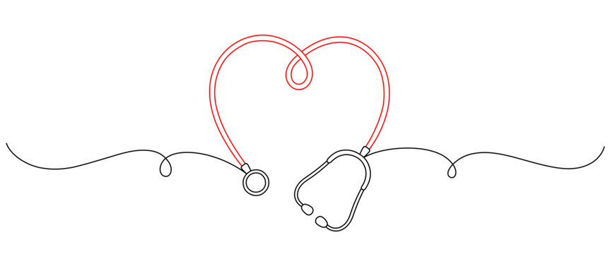 recommend clip art: stethoscope line art style. World Health Day element vector