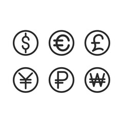 Obraz premium Currency logo and symbol