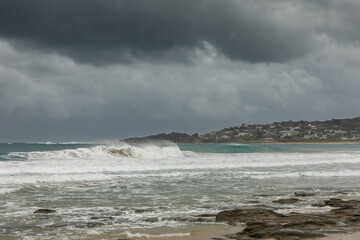 The wind whips up the waves near Apollo Bay, a jumping-off point to many of the natural attractions on the Great Ocean Road in southern Victoria, Australia.