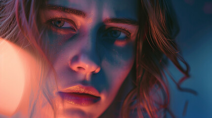 adult woman, age 21 or 20, caucasian, is worried or worried or n