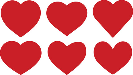 Conjunto de iconos de corazón rojo vector. Set de corazones románticos para San Valentín. Formas de corazones sin fondo. Hecho con IA.