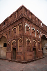 Fototapeta premium Red Sandstone Mughal architecture building in Red fort Agra India