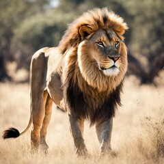 Majestic lion in its natural habitat