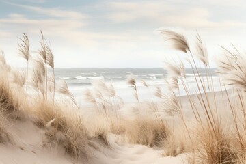 monochromatic beachscape with soft beige colors