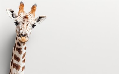 Cute and funnny giraffe with empty space for text background