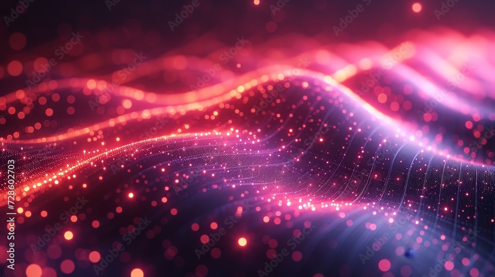 Aufkleber Quantum technology big data vector background. Data funnel artificial intelligence network.