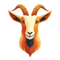 Simple Goat Logo Isolated on Transparent or White Background, PNG