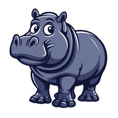 Hippopotamus Logo Isolated on Transparent or White Background, PNG
