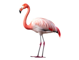 Elegant Flamingo, isolated on a transparent or white background