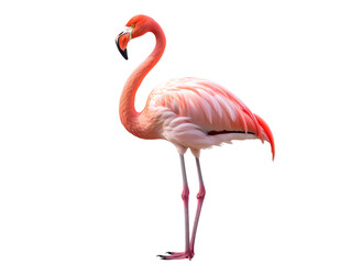 Fototapeta premium Elegant Flamingo, isolated on a transparent or white background