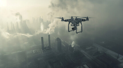 Drohnengesetzgebung in Europa Weiterbildung mit Drohnen und Personen im Unterricht Drohnenflug in einer Stadt Generative AI - obrazy, fototapety, plakaty