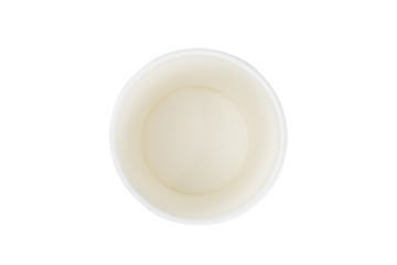 Top view of empty paper cup isolated on white background with clipping path.