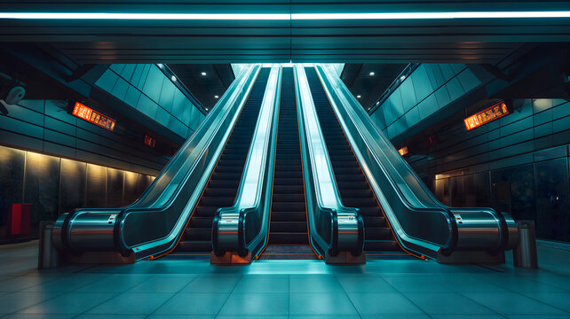 Fotograf&iacute;a antigua en color de una escalera mec&aacute;nica del metro de Londres