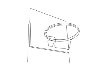 Continuous one line drawing Basket ball concept. Doodle vector illustration.
