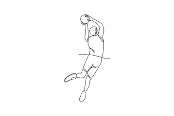 Fototapeta na wymiar Continuous one line drawing Basket ball concept. Doodle vector illustration.