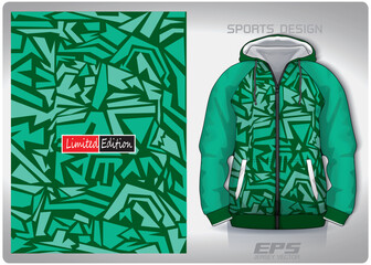 Vector sports shirt background image.green fragment pattern design, illustration, textile background for sports long sleeve hoodie,jersey hoodie.eps